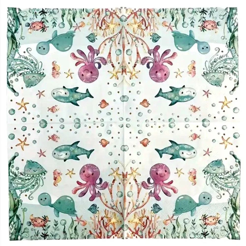 Under the Sea Themed Paper Luncheon Napkins, 20 ct